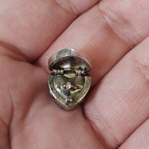 Pandora 925 Sterling Silver 14K Gold Gift from the Heart Ring Box Bead Charm